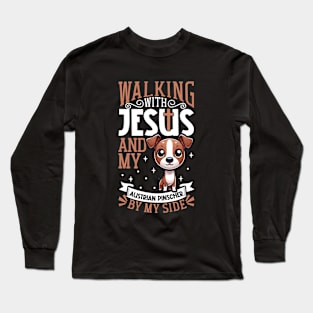 Jesus and dog - Austrian Pinscher Long Sleeve T-Shirt